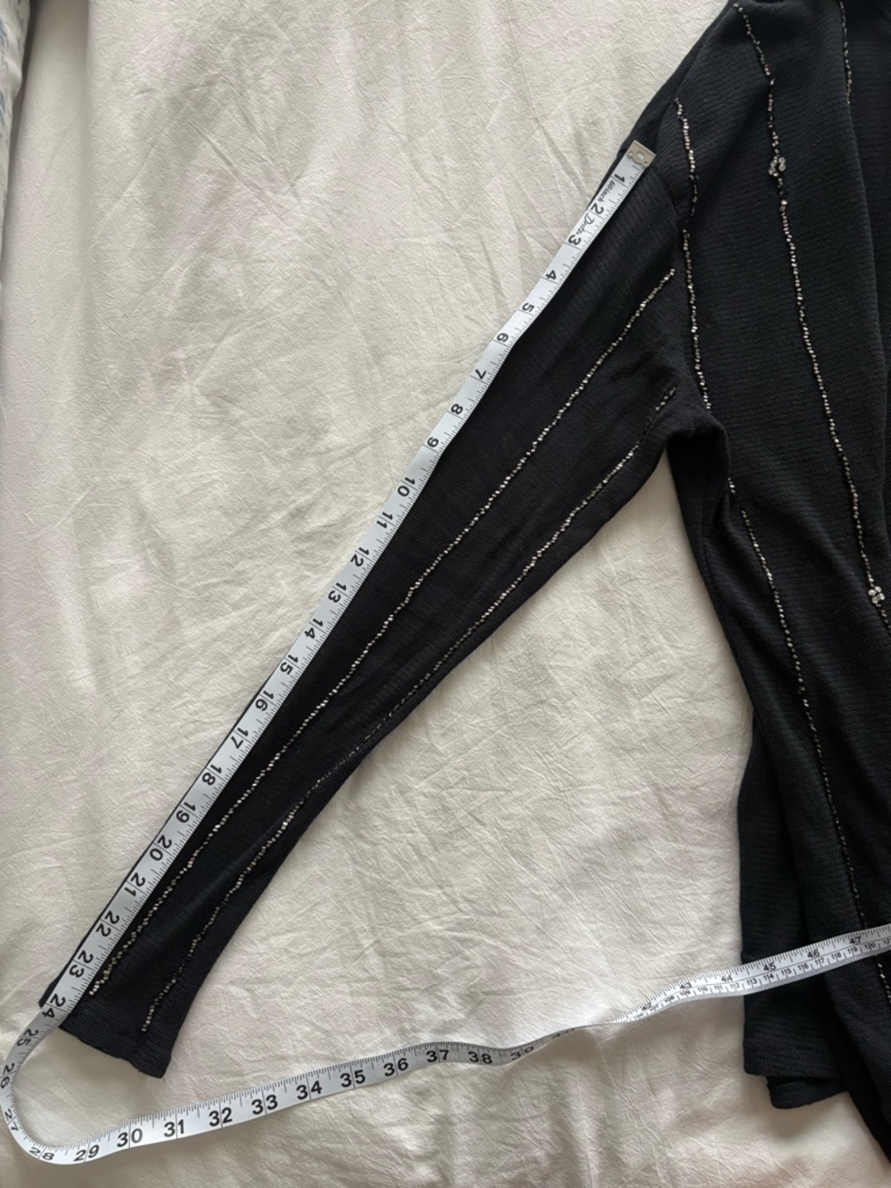 Free people diamond night Black Beaded Stripe Knit Sweater 100% cotton - Picture 9 of 12